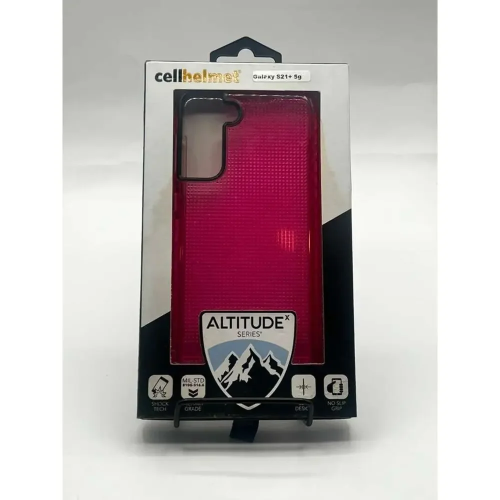 Cellhelmet Altitude X Series Case for Samsung Galaxy S21 Plus 5G - Red Clear